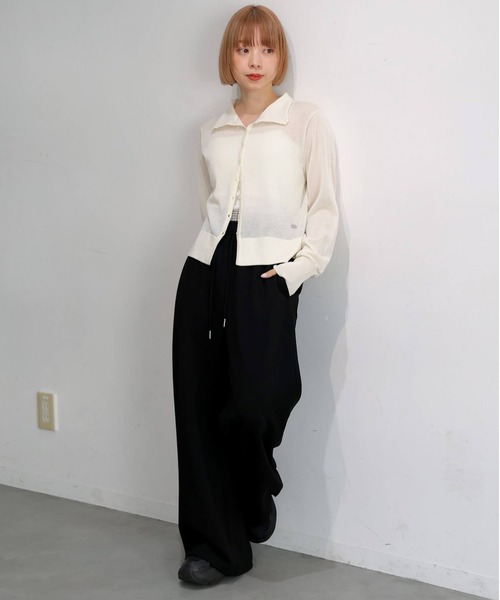 tiptop(ティップトップ)の「シアーチャーム付きカーディガン(カーディガン/ボレロ・レディース・ブラック/アイボリー/オレンジ/レッド・FREE)」の9枚目の写真