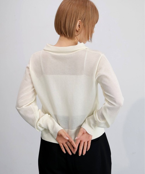 tiptop(ティップトップ)の「シアーチャーム付きカーディガン(カーディガン/ボレロ・レディース・ブラック/アイボリー/オレンジ/レッド・FREE)」の12枚目の写真