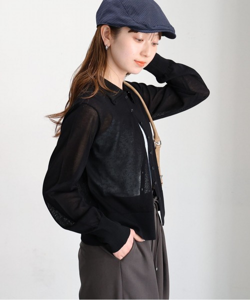 tiptop(ティップトップ)の「シアーチャーム付きカーディガン(カーディガン/ボレロ・レディース・ブラック/アイボリー/オレンジ/レッド・FREE)」の20枚目の写真