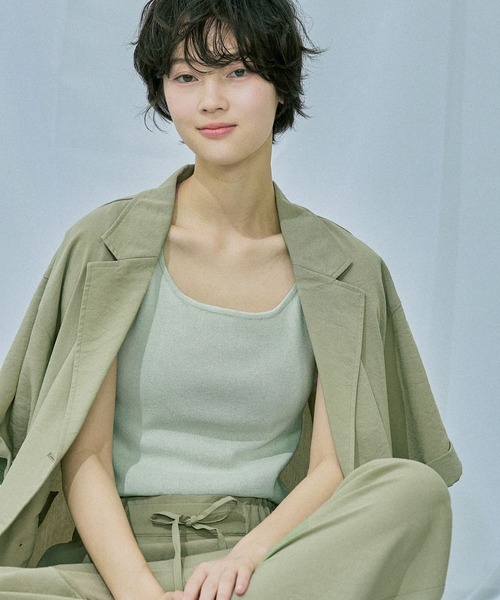 LAKOLE(ラコレ)の「14ゲージ総針スクエアタンク / 659887(タンクトップ・レディース・ホワイト/ブラウン/ライトグリーン/イエロー/ブラック/オフホワイト・FREE)」の5枚目の写真