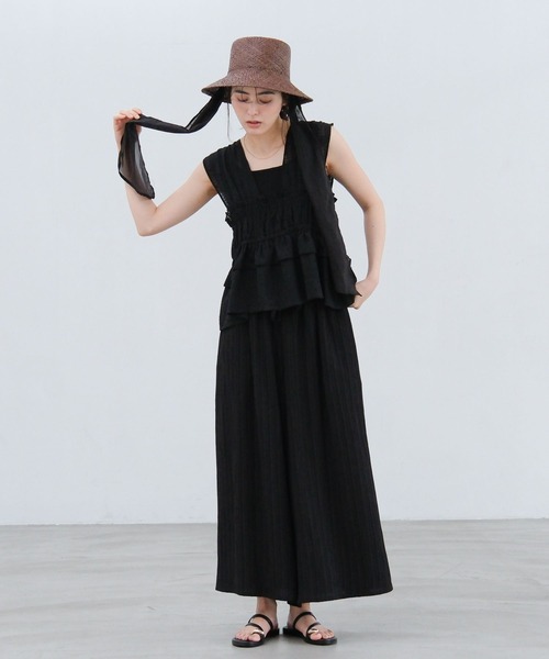 LAKOLE(ラコレ)の「14ゲージ総針スクエアタンク / 659887(タンクトップ・レディース・ホワイト/ブラウン/ライトグリーン/イエロー/ブラック/オフホワイト・FREE)」の17枚目の写真