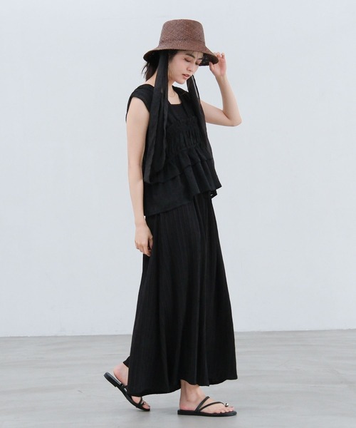 LAKOLE(ラコレ)の「14ゲージ総針スクエアタンク / 659887(タンクトップ・レディース・ホワイト/ブラウン/ライトグリーン/イエロー/ブラック/オフホワイト・FREE)」の18枚目の写真