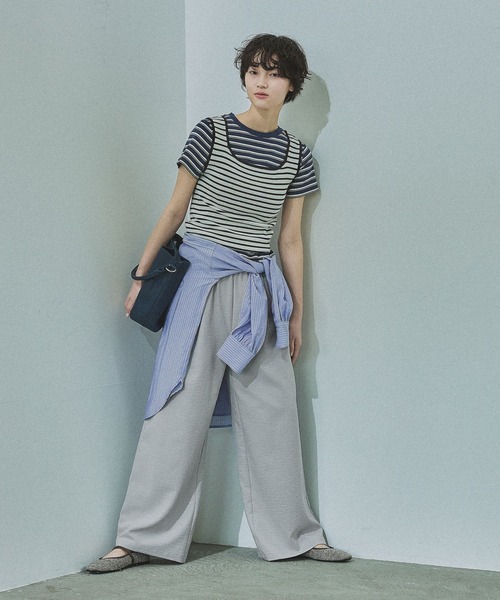 LAKOLE(ラコレ)の「14ゲージ総針スクエアタンク / 659887(タンクトップ・レディース・ホワイト/ブラウン/ライトグリーン/イエロー/ブラック/オフホワイト・FREE)」の8枚目の写真