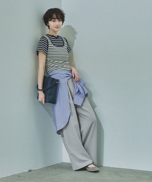 LAKOLE(ラコレ)の「14ゲージ総針スクエアタンク / 659887(タンクトップ・レディース・ホワイト/ブラウン/ライトグリーン/イエロー/ブラック/オフホワイト・FREE)」の9枚目の写真