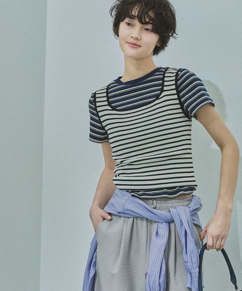 LAKOLE(ラコレ)の「14ゲージ総針スクエアタンク / 659887(タンクトップ・レディース・ホワイト/ブラウン/ライトグリーン/イエロー/ブラック/オフホワイト・FREE)」の12枚目の写真