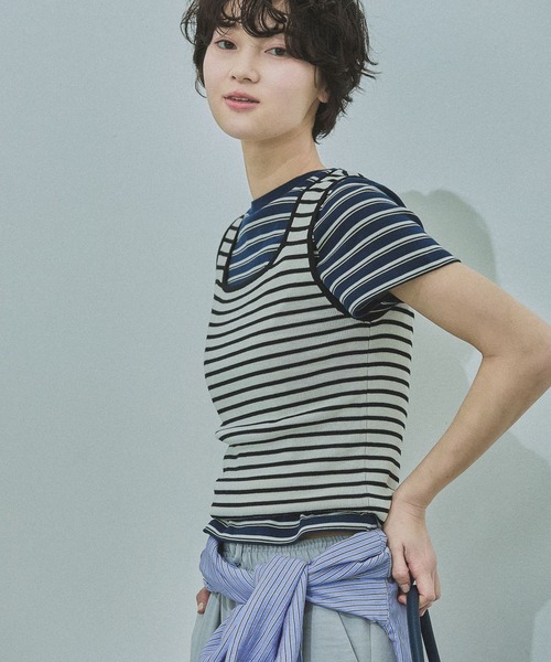 LAKOLE(ラコレ)の「14ゲージ総針スクエアタンク / 659887(タンクトップ・レディース・ホワイト/ブラウン/ライトグリーン/イエロー/ブラック/オフホワイト・FREE)」の13枚目の写真