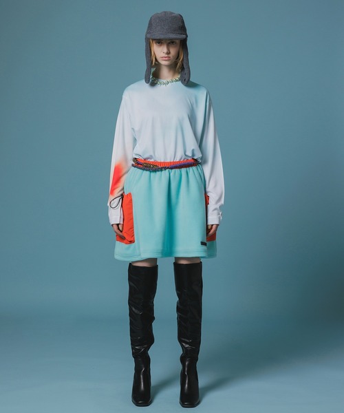 NON TOKYO(ノントーキョー)の「DIRECT PRINT L/S T-SHIRT(Tシャツ/カットソー・レディース・ホワイト×ブルー/マルチ・3/1/2)」の7枚目の写真
