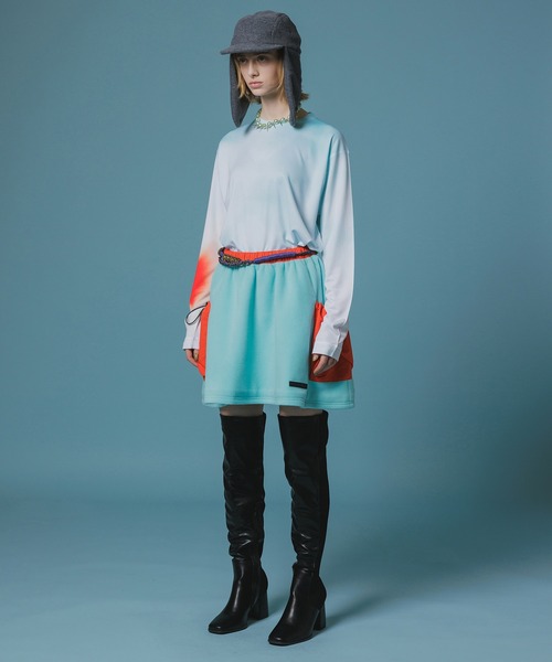 NON TOKYO(ノントーキョー)の「DIRECT PRINT L/S T-SHIRT(Tシャツ/カットソー・レディース・ホワイト×ブルー/マルチ・3/1/2)」の8枚目の写真