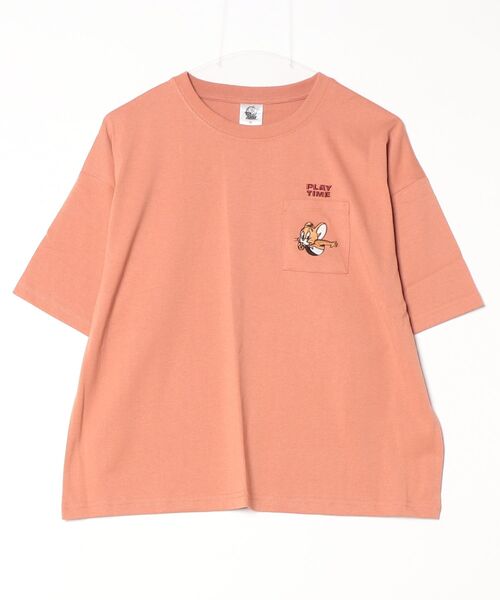 Tom&Jerry(トムアンドジェリー)の「【TOM & JERRY/トムとジェリー】キャラクタープリント・刺繍 ポケ付き半袖Tシャツ(WIDEシルエット)(Tシャツ/カットソー・レディース・サックスブルー/ネイビー/シャーベット/ライトグレー・LARGE/MEDIUM)」の17枚目の写真