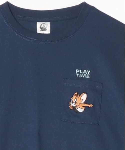 Tom&Jerry(トムアンドジェリー)の「【TOM & JERRY/トムとジェリー】キャラクタープリント・刺繍 ポケ付き半袖Tシャツ(WIDEシルエット)(Tシャツ/カットソー・レディース・サックスブルー/ネイビー/シャーベット/ライトグレー・LARGE/MEDIUM)」の14枚目の写真