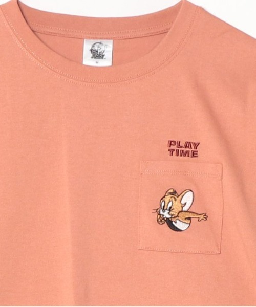 Tom&Jerry(トムアンドジェリー)の「【TOM & JERRY/トムとジェリー】キャラクタープリント・刺繍 ポケ付き半袖Tシャツ(WIDEシルエット)(Tシャツ/カットソー・レディース・サックスブルー/ネイビー/シャーベット/ライトグレー・LARGE/MEDIUM)」の18枚目の写真