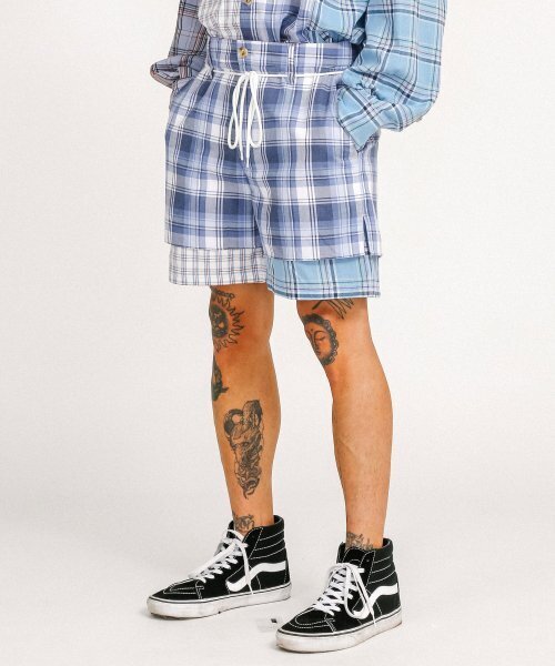 AJOBYAJO（アジョバイアジョ）の「Check Mixed Shorts [Sky Blue]（その他パンツ・レディース・その他・LARGE/MEDIUM）」の8枚目の写真