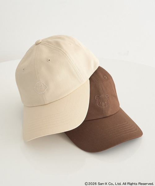 earth music&ecology（アースミュージックアンドエコロジー）の「リラックマ×earth ワンポイント刺繍キャップ（キャップ・レディース・ブラウン/アイボリー・FREE）」の3枚目の写真