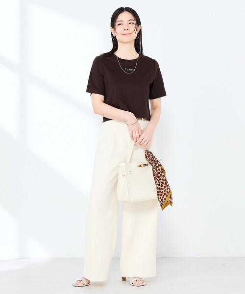 NOLLEY’S Sophi（ノーリーズソフィ）の「《手洗い可能》W&Wショート丈ロゴTシャツ（Tシャツ/カットソー・レディース・ベージュ系その他/ホワイト系その他3/ホワイト系その他2・38）」の11枚目の写真