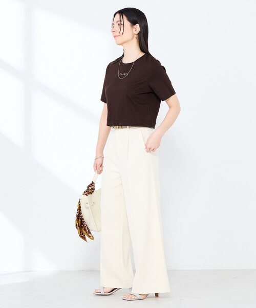 NOLLEY’S Sophi（ノーリーズソフィ）の「《手洗い可能》W&Wショート丈ロゴTシャツ（Tシャツ/カットソー・レディース・ベージュ系その他/ホワイト系その他3/ホワイト系その他2・38）」の12枚目の写真