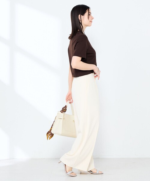 NOLLEY’S Sophi（ノーリーズソフィ）の「《手洗い可能》W&Wショート丈ロゴTシャツ（Tシャツ/カットソー・レディース・ベージュ系その他/ホワイト系その他3/ホワイト系その他2・38）」の14枚目の写真