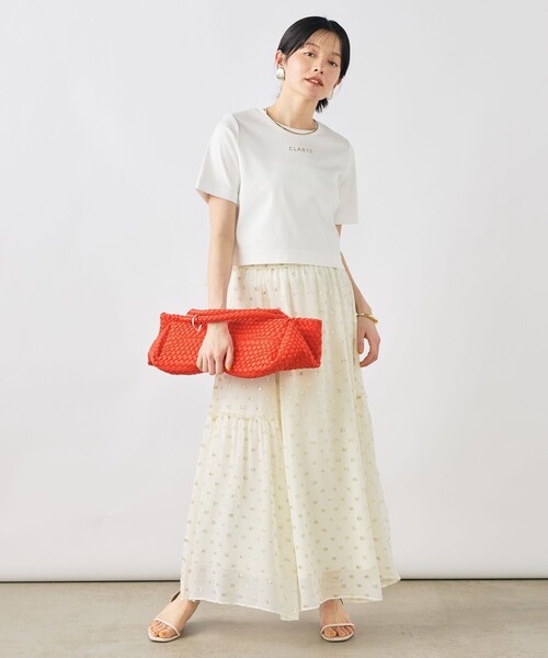 NOLLEY’S Sophi（ノーリーズソフィ）の「《手洗い可能》W&Wショート丈ロゴTシャツ（Tシャツ/カットソー・レディース・ベージュ系その他/ホワイト系その他3/ホワイト系その他2・38）」の21枚目の写真