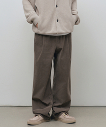 8W コーデュロイ ワン タック ワイド バンディング パンツ [トープ]