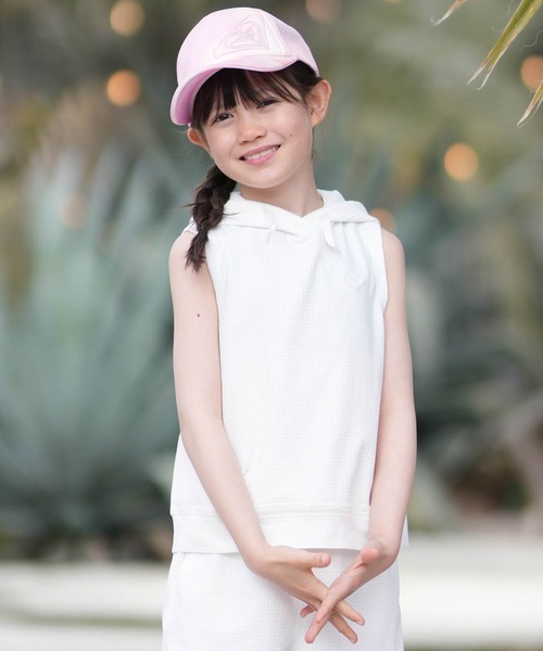 ROXY(ロキシー)の「ROXY/ロキシー キッズ ノースリーブ パーカー ワンポイント ロゴ TLY261654M(パーカー・キッズ・グレー/ホワイト・130cm/150cm/140cm)」の4枚目の写真