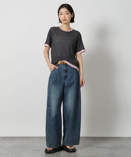 LAKOLE(ラコレ)の「シアーレイヤード半袖T / 637540(Tシャツ/カットソー・レディース・ライトブルー/ブラック/オフホワイト/チャコール・FREE)」の12枚目の写真