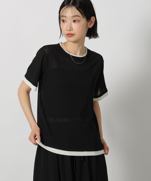 LAKOLE(ラコレ)の「シアーレイヤード半袖T / 637540(Tシャツ/カットソー・レディース・ライトブルー/ブラック/オフホワイト/チャコール・FREE)」の15枚目の写真