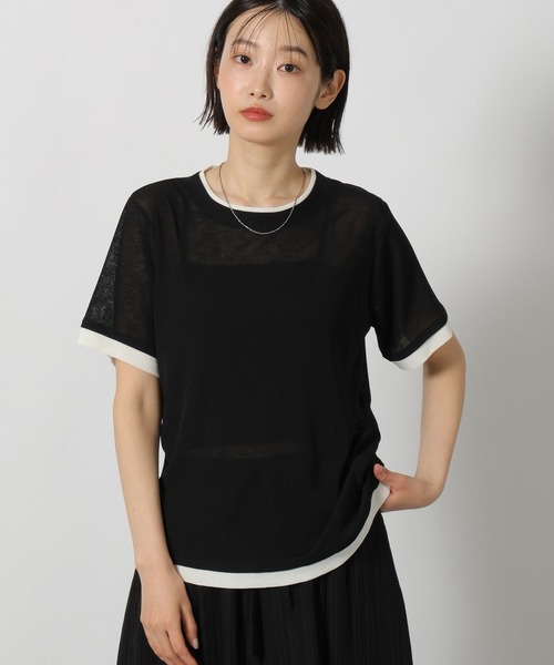 LAKOLE(ラコレ)の「シアーレイヤード半袖T / 637540(Tシャツ/カットソー・レディース・ライトブルー/ブラック/オフホワイト/チャコール・FREE)」の16枚目の写真