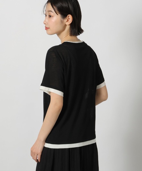 LAKOLE(ラコレ)の「シアーレイヤード半袖T / 637540(Tシャツ/カットソー・レディース・ライトブルー/ブラック/オフホワイト/チャコール・FREE)」の17枚目の写真