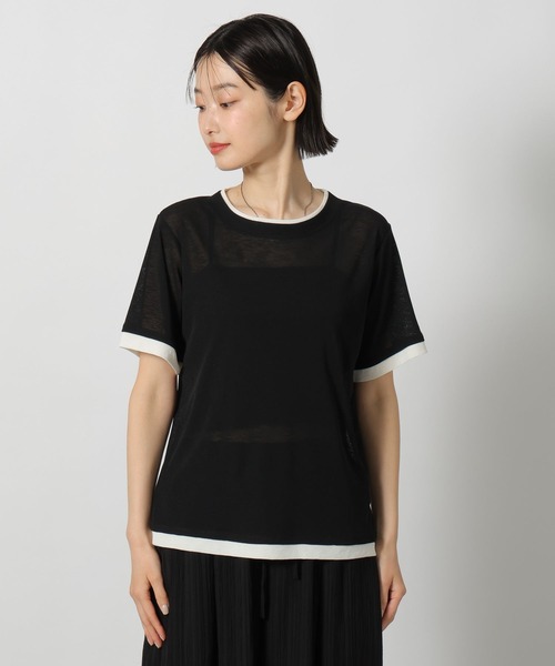 LAKOLE(ラコレ)の「シアーレイヤード半袖T / 637540(Tシャツ/カットソー・レディース・ライトブルー/ブラック/オフホワイト/チャコール・FREE)」の20枚目の写真