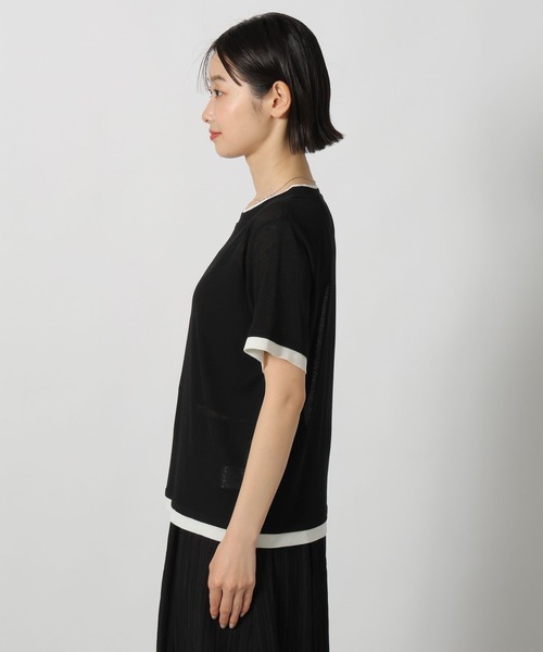 LAKOLE(ラコレ)の「シアーレイヤード半袖T / 637540(Tシャツ/カットソー・レディース・ライトブルー/ブラック/オフホワイト/チャコール・FREE)」の21枚目の写真