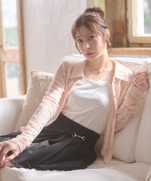 Ambre Neige（アンブルネージュ）の「lace sheer shirt / レースシアーシャツ（シャツ/ブラウス・レディース・ピンク/サックスブルー/アイボリー・FREE）」の3枚目の写真