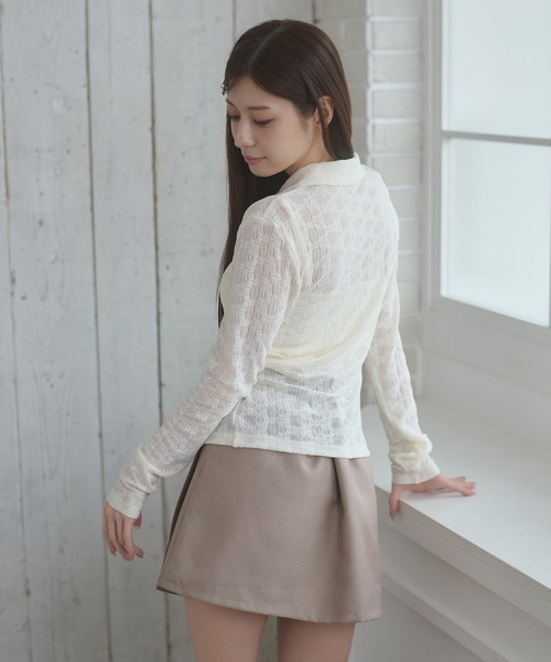 Ambre Neige（アンブルネージュ）の「lace sheer shirt / レースシアーシャツ（シャツ/ブラウス・レディース・ピンク/サックスブルー/アイボリー・FREE）」の14枚目の写真