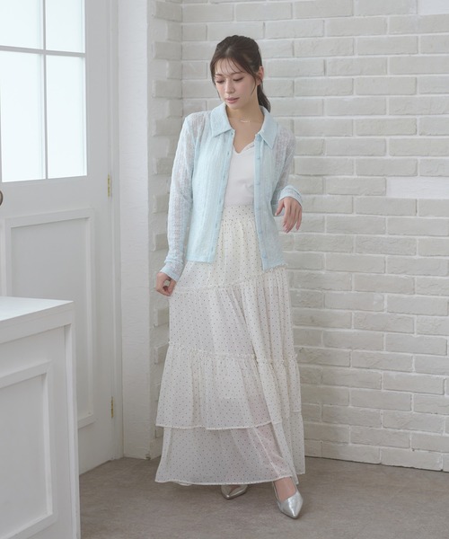 Ambre Neige（アンブルネージュ）の「lace sheer shirt / レースシアーシャツ（シャツ/ブラウス・レディース・ピンク/サックスブルー/アイボリー・FREE）」の22枚目の写真