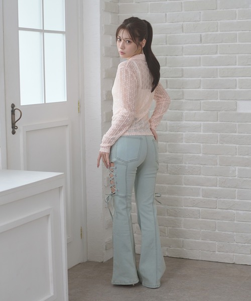 Ambre Neige（アンブルネージュ）の「lace sheer shirt / レースシアーシャツ（シャツ/ブラウス・レディース・ピンク/サックスブルー/アイボリー・FREE）」の10枚目の写真