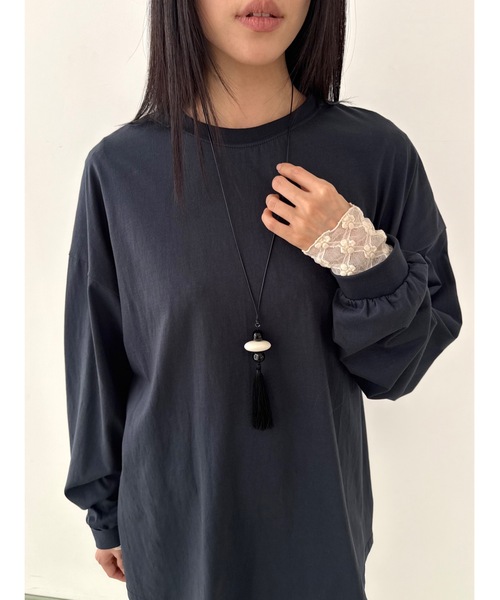 Didot.showroom(ディドット ショールーム)の「シルキールーズT(Tシャツ/カットソー・レディース・ネイビー/レモンイエロー/グレー/アイボリー・FREE)」の6枚目の写真
