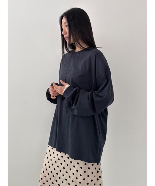 Didot.showroom(ディドット ショールーム)の「シルキールーズT(Tシャツ/カットソー・レディース・ネイビー/レモンイエロー/グレー/アイボリー・FREE)」の8枚目の写真