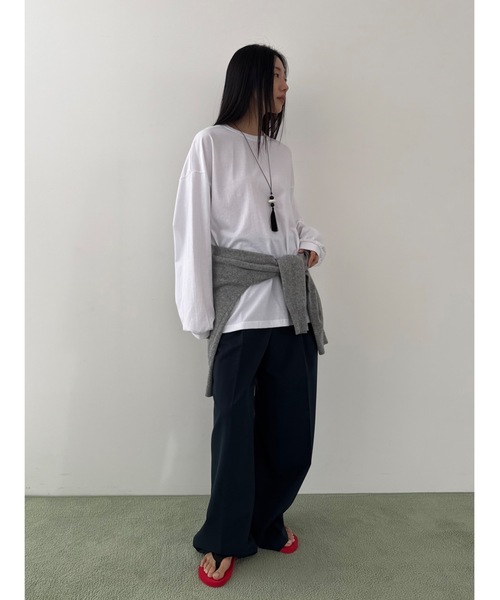 Didot.showroom(ディドット ショールーム)の「シルキールーズT(Tシャツ/カットソー・レディース・ネイビー/レモンイエロー/グレー/アイボリー・FREE)」の20枚目の写真