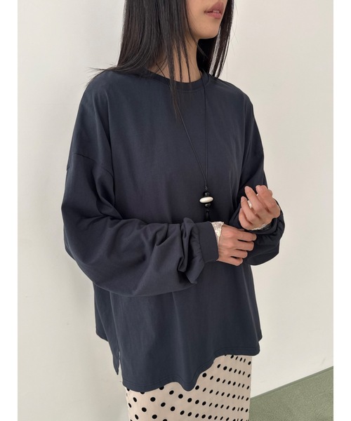 Didot.showroom(ディドット ショールーム)の「シルキールーズT(Tシャツ/カットソー・レディース・ネイビー/レモンイエロー/グレー/アイボリー・FREE)」の17枚目の写真