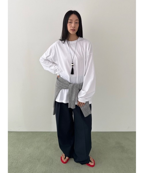 Didot.showroom(ディドット ショールーム)の「シルキールーズT(Tシャツ/カットソー・レディース・ネイビー/レモンイエロー/グレー/アイボリー・FREE)」の18枚目の写真