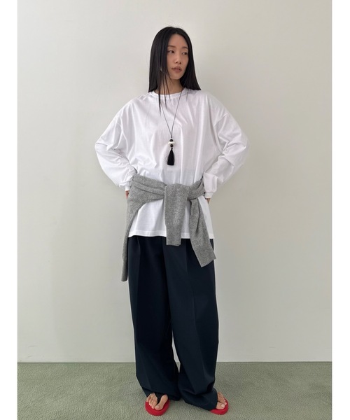 Didot.showroom(ディドット ショールーム)の「シルキールーズT(Tシャツ/カットソー・レディース・ネイビー/レモンイエロー/グレー/アイボリー・FREE)」の19枚目の写真