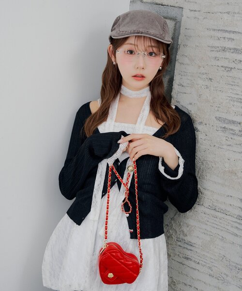 continuer de NICE CLAUP(コンティニューデナイスクラップ)の「ハートキルティングバッグ(ショルダーバッグ・レディース・レッド/オフホワイト/ブラック/ピンク・FREE)」の7枚目の写真