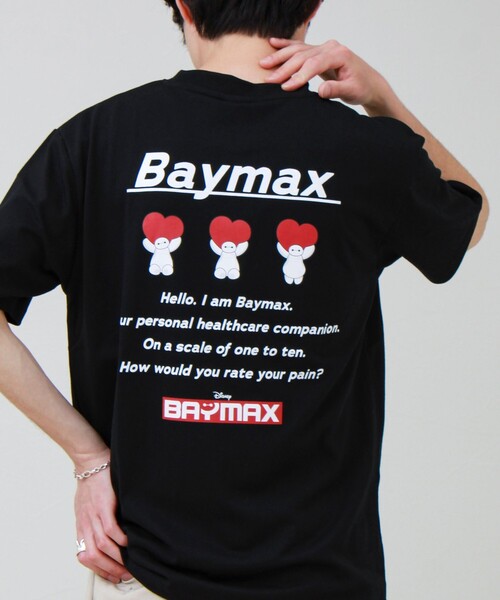 GLOSTER(グロスター)の「【ユニセックスで着れる】ベイマックス&スティッチ バックプリントT(Tシャツ/カットソー・メンズ・ネイビー/ラベンダー/サックスブルー/グレイッシュブルー・L/M)」の1枚目の写真