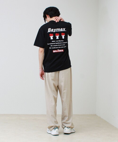 GLOSTER(グロスター)の「【ユニセックスで着れる】ベイマックス&スティッチ バックプリントT(Tシャツ/カットソー・メンズ・ネイビー/ラベンダー/サックスブルー/グレイッシュブルー・L/M)」の5枚目の写真