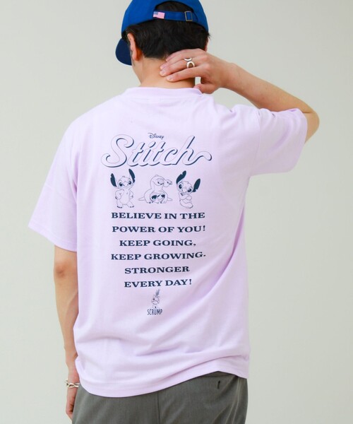 GLOSTER(グロスター)の「【ユニセックスで着れる】ベイマックス&スティッチ バックプリントT(Tシャツ/カットソー・メンズ・ネイビー/ラベンダー/サックスブルー/グレイッシュブルー・L/M)」の20枚目の写真