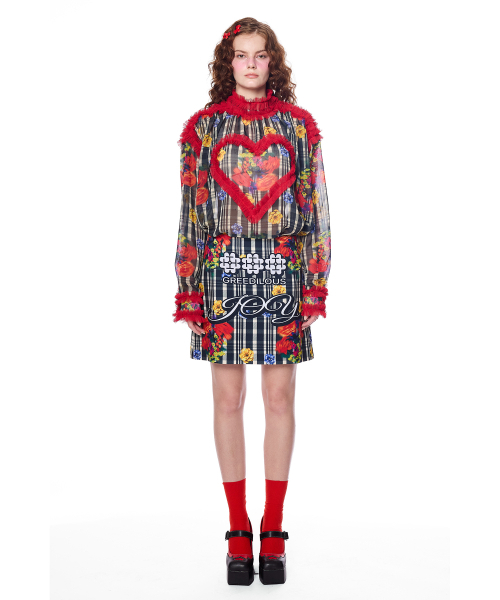 GREEDILOUS(グリディアス)の「Joy Emblem Check Skirt(スカート・レディース・その他・X-SMALL/SMALL/MEDIUM/LARGE)」の2枚目の写真
