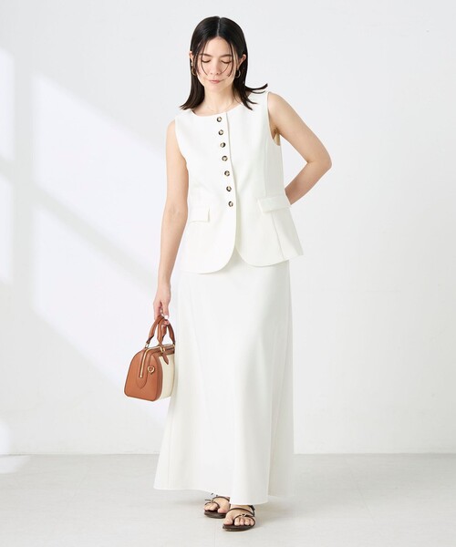 NOLLEY’S Sophi(ノーリーズソフィ)の「《セットアップ対応》ウォッシャブルドライシャンタンナロースカート(スカート・レディース・オフホワイト/ベージュ・38/36)」の13枚目の写真