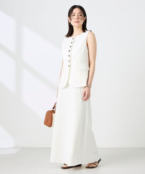 NOLLEY’S Sophi(ノーリーズソフィ)の「《セットアップ対応》ウォッシャブルドライシャンタンナロースカート(スカート・レディース・オフホワイト/ベージュ・38/36)」の14枚目の写真