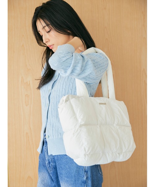 BLUE×PALANG(ブルーパラン)の「【大容量バッグ/新色追加】CLOUDY TOTE BAG(トートバッグ・レディース・ライトブルー/ベージュ/ブラック/ホワイト・FREE)」の2枚目の写真