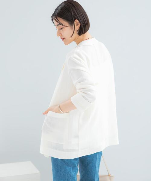 URBAN RESEARCH ROSSO WOMEN(アーバンリサーチ ロッソ)の「セミシアーカラミジャケット(その他アウター・レディース・ブラック系その他/オフホワイト・FREE)」の17枚目の写真