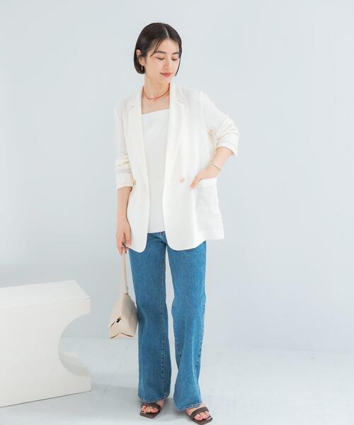 URBAN RESEARCH ROSSO WOMEN(アーバンリサーチ ロッソ)の「セミシアーカラミジャケット(その他アウター・レディース・ブラック系その他/オフホワイト・FREE)」の18枚目の写真