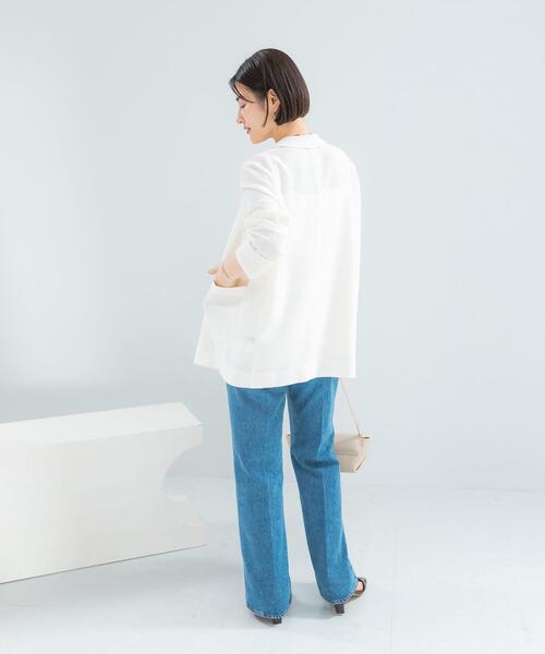 URBAN RESEARCH ROSSO WOMEN(アーバンリサーチ ロッソ)の「セミシアーカラミジャケット(その他アウター・レディース・ブラック系その他/オフホワイト・FREE)」の17枚目の写真